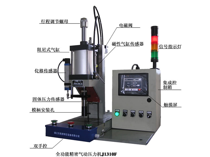 PLC控制压力、位移监控全功能气动压力机